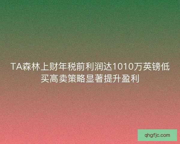 TA森林上财年税前利润达1010万英镑低买高卖策略显著提升盈利